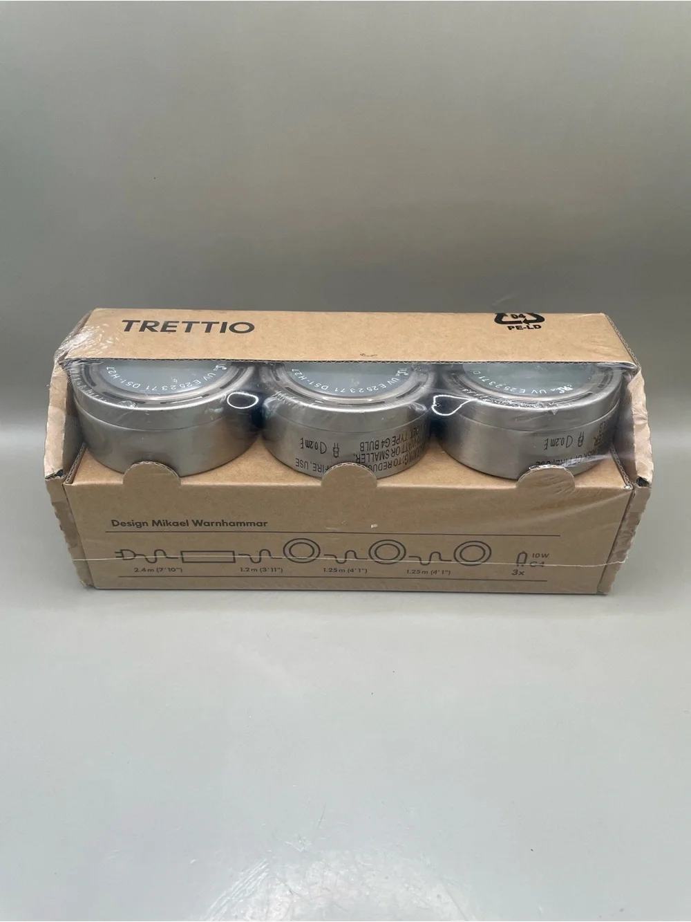 IKEA TRETTIO 3 Lamp String for Book Case or Under Cabinet NEW SEALED